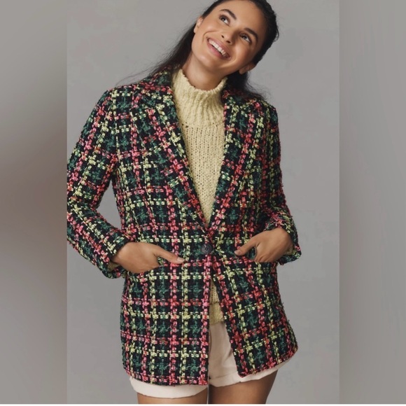 Avec Les Filles Jackets & Blazers - Avec Les Filles Neon Tweed Blazer - Size M